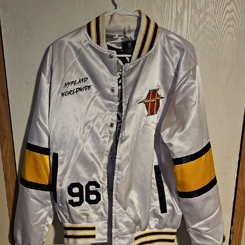 Hypland Worldwide White and Yellow Bomber Jacket